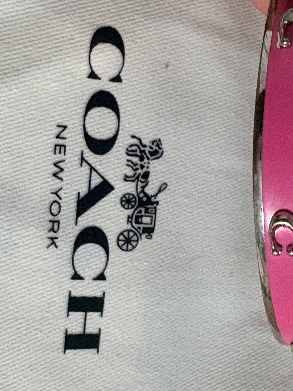 Coach Canvas Tote with Pink Leather Trim